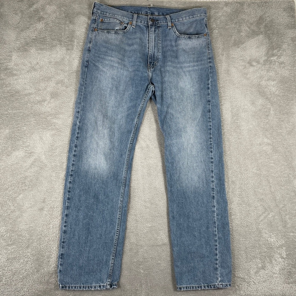 Levis 505 Jeans Mens 36x32 Blue Regular Fit Straight Leg Denim